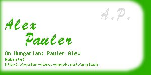 alex pauler business card